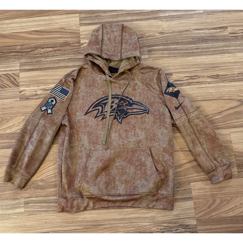 Baltimore Ravens Nike Salute to Service Hoodie Brown Youth Size Large
